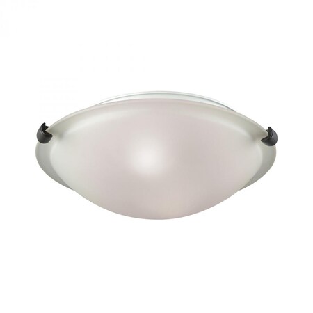 Thomas Sunglow 2-Light Flush in Oil Rubbed Bronze with White Glass (Brushed N CN734299